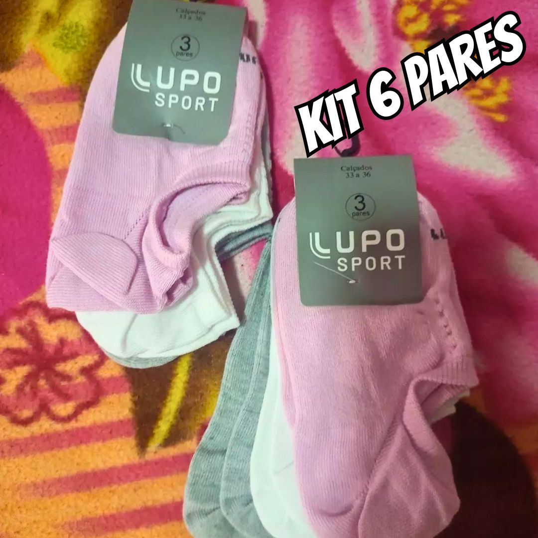 Kit 6 Pares Meias Original Lupo Sapatilha Cano Baixo Atacado