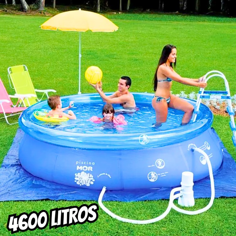 Piscina Inflável 4600 Litros Splash Fun Mor + Bomba Manual