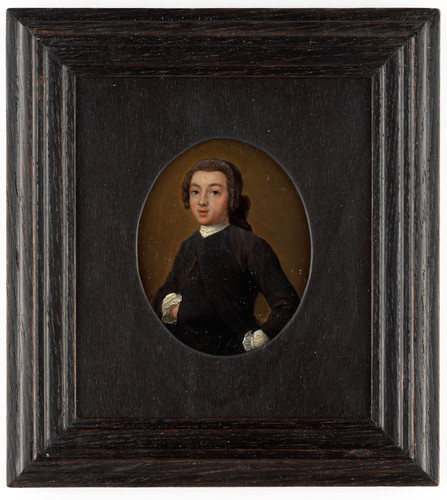 Unknown Портрет молодого человека, 1745, 6,5 cm х 5 cm, Миниатюра на меди
