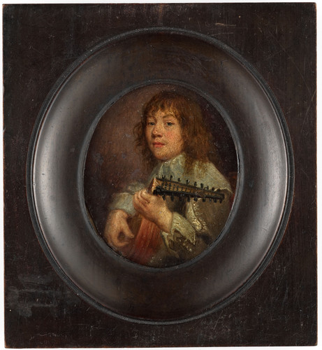 Unknown Портрет лютниста, 1640, 6,3 cm х 5,1 cm, Миниатюра на меди