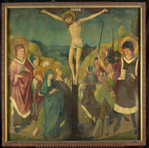 Unknown Распятие со Святыми Косма и Дамианом, 1449, 157,5 cm х 157,5 cm, Дерево, масло