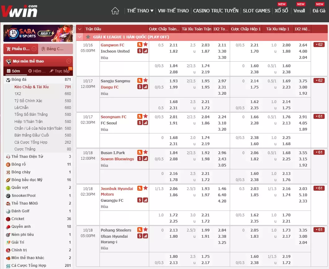 Cùng Vwin nhận định vòng 25 K-League
