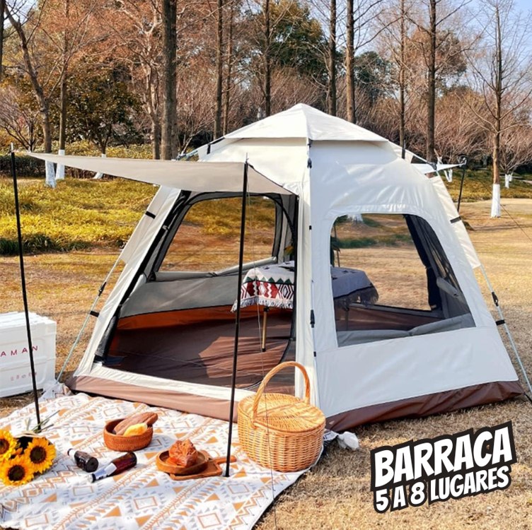 Barracas hexagonais extragrandes Joyfox Camping Iglu 5 a 8 Lugares Automático 280 x 280 x 155cm