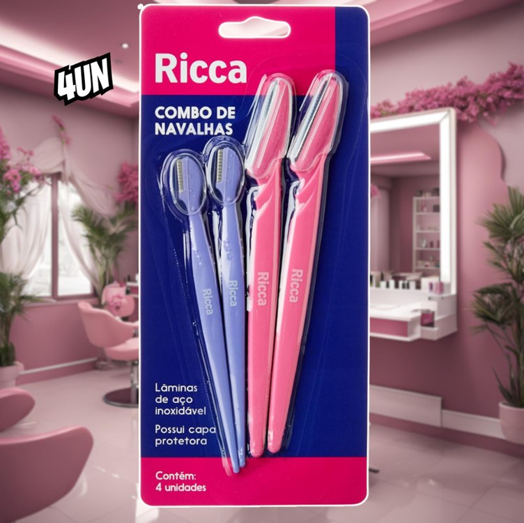 Ricca Conjunto com 4 Navalhas Para Sobrancelha