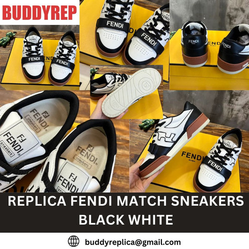 REPLICA FENDI MATCH SNEAKERS BLACK WHITE.jpg