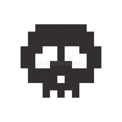 pixel skull pixel art cartoon retro game style set 96479036.jpg