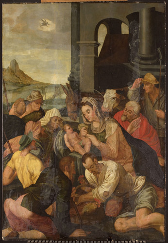 Unknown Поклонение пастухов, 1599, 205 cm х 142 cm, Дерево, масло