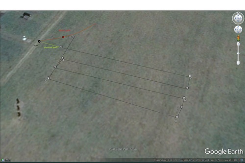 dji flight path on field