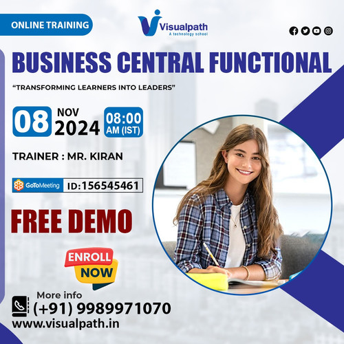 Ready to enhance your business operations? Join our upcoming demo session on Dynamics 365 Business Central Functional
join Now: https://meet.goto.com/156545461
Attend Online FREE DEMO On Business Central Functional by Mr. Kiran.
Demo on 8th November 2024 @ 8:00 AM IST.
Contact us: +91 9989971070
WhatsApp: https://www.whatsapp.com/catalog/919989971070
Visit: https://www.visualpath.in/microsoft-dynamics-365-business-central-training.html