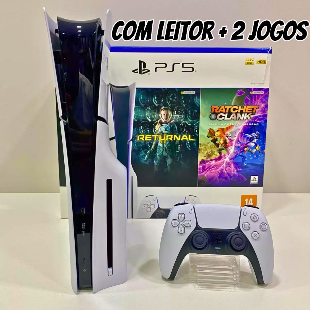 Console Sony PlayStation 5 Slim, Branco + 2 Jogos – 1000038899