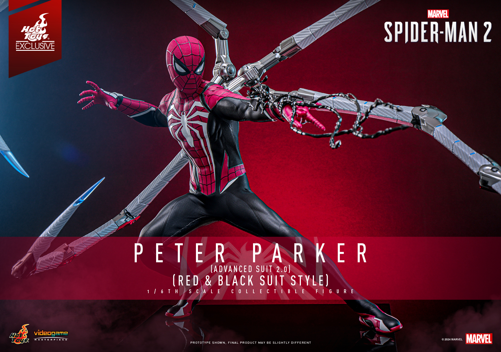 Marvel’s Spider-Man 2 – Peter Parker (Advanced Suit 2.0) (Red and Black Suit Style) by Hot Toys