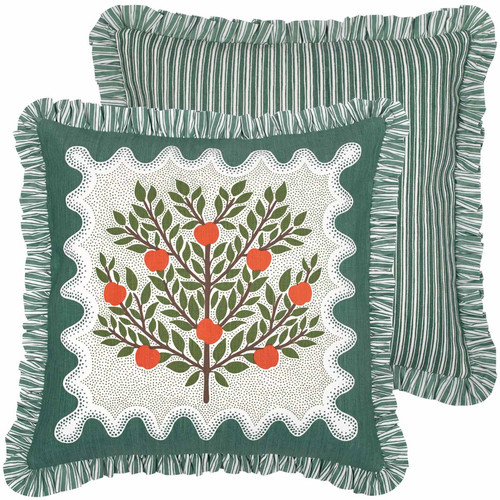 apple tree teal green ruffle frill cushion cover 1.jpg