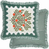 apple tree teal green ruffle frill cushion cover 1