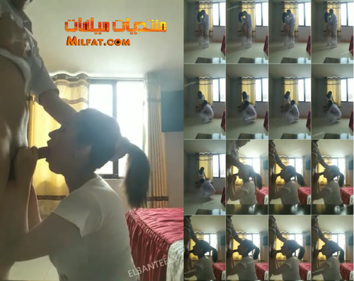 فضيحة بنوته مصريه راحت مع خطيبها الشقه راح مقلعها الاندر عشان يبوس في طيزها و ضربها سبانكات و بعدين يخليها تمصلو في زبره