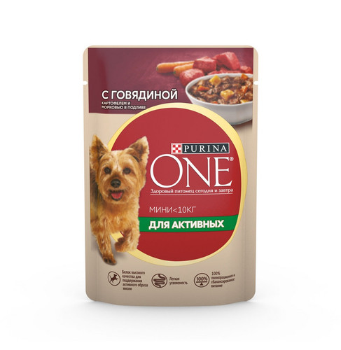 7613037550757 КОРМ Для СОБАК PURINA ONE Для АКТИВНЫХ С ГОВЯДИНОЙ КАРТОФЕЛЕМ И МАРКОВЬЮ В ПОДЛИВЕ 85 .jpg