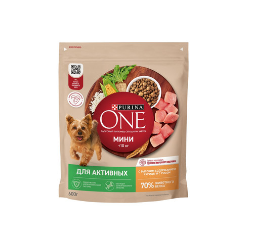 7613034939883 КОРМ СУХОЙ Для СОБАК PURINA ONE Для АКТИВНЫХ КУРИЦА И С РИСОМ 600Г.jpg