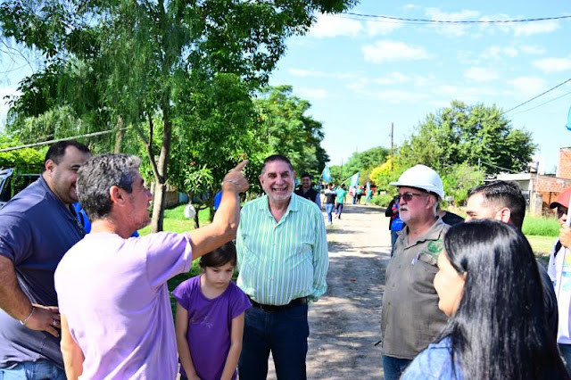 El intendente Jofré recorrió zona de trabajos en el barrio Urbanización Maradona