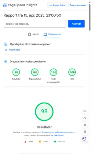 fullstack PageSpeed Insights.webp