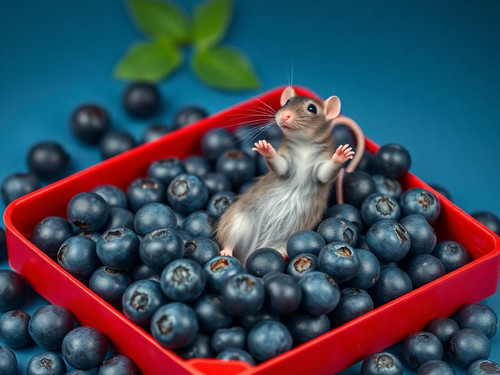 www.naked-ai.art - A red box of blue berries with a rat dancing inside.jpg