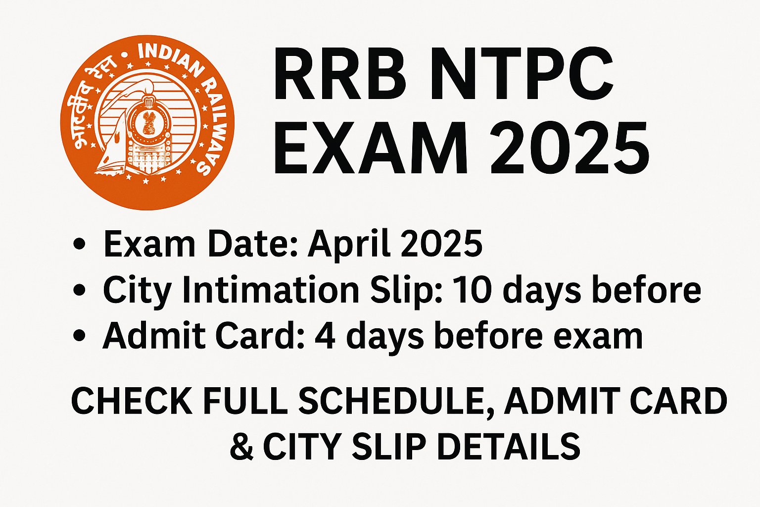 RRB NTPC Exam 2025: Check Full Schedule, Admit Card, City Intimation Slip & More