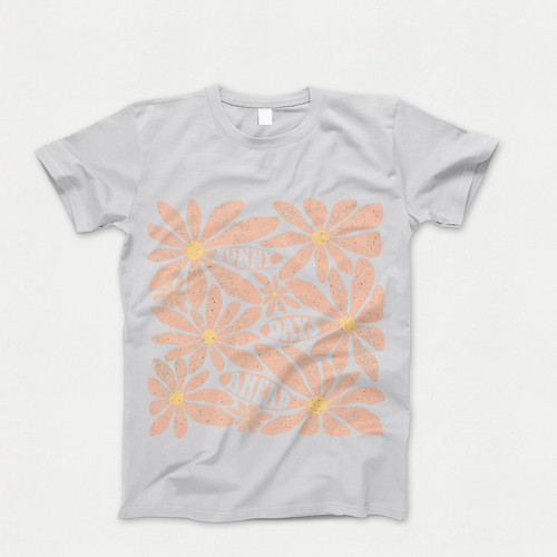 Photograph of four blank t-shirts greys beige and army green. Clipping path included. Ready for your.jpg