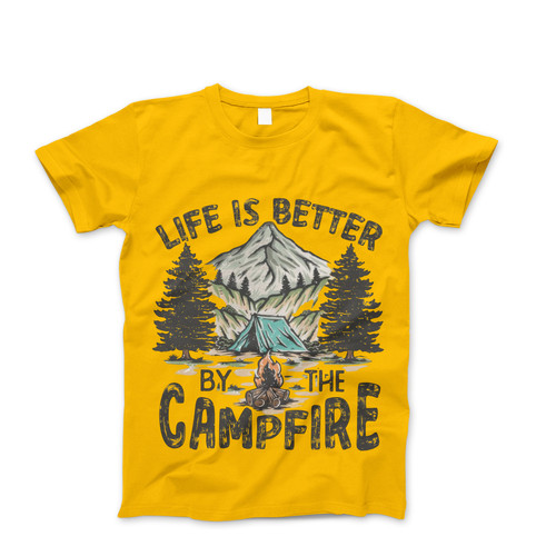 Photograph of four blank t-shirts greys beige and army green. Clipping path included. Ready for your.jpg