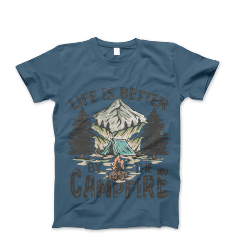 Photograph of four blank t-shirts greys beige and army green. Clipping path included. Ready for your.jpg