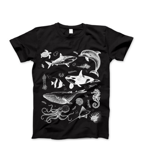 Photograph of four blank t-shirts greys beige and army green. Clipping path included. Ready for your.jpg