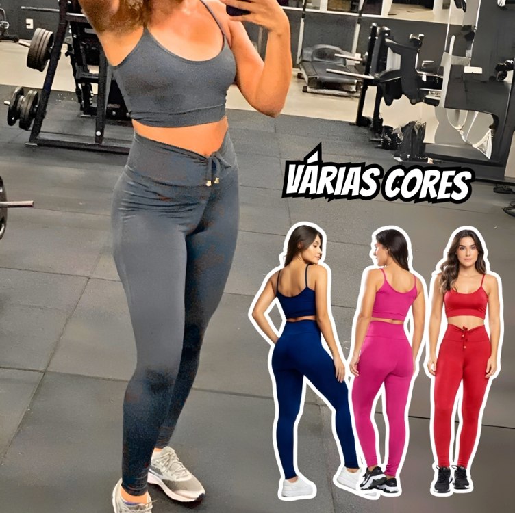 Conjunto Legging E Cropped Fitness Academia Ginastica Healt