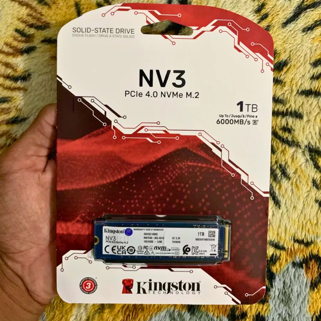 Ssd M.2 Nvme 4.0 1tb Kingston Nv3 Formato 2280 Gen 4×4 Ultra Rápido Velocidade de Leitura 6000Mb/s e Gravação 4000 Mb/s Cor Azul-escuro