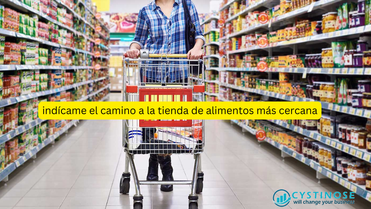 indícame el camino a la tienda de alimentos más cercana