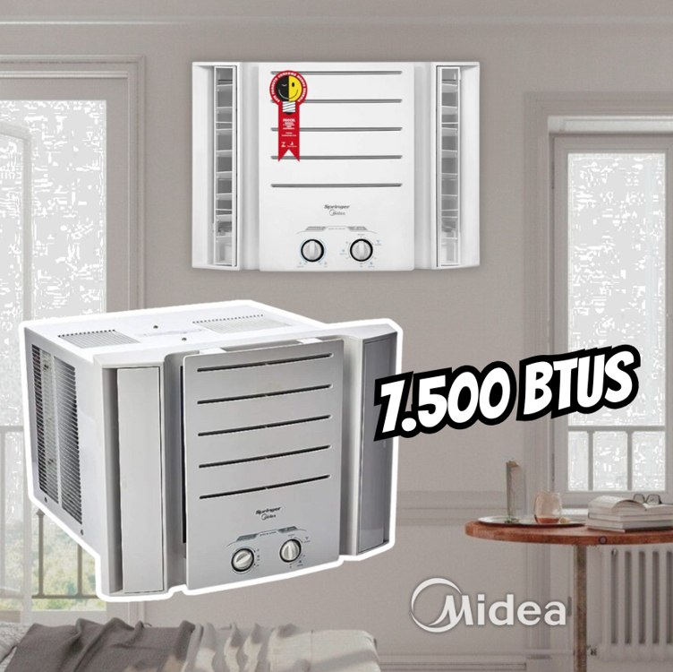 Ar Condicionado Janela Springer Midea 7500 BTU/h Frio Mecânico QCK078BB – 127 Volts Ar Condicionado Janela Springer Midea 7500 BTU/h Frio Mecânico QCK078BB – 127 Volts