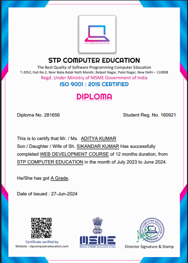 Tally Prime Course Certificate