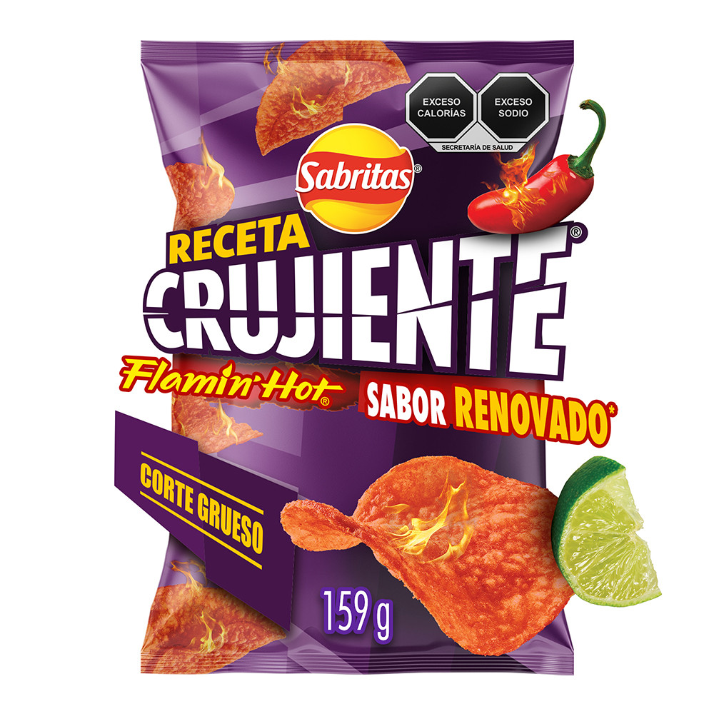 Papas fritas Sabritas Receta Crujiente Flamin' Hot sabor chile y limón ...