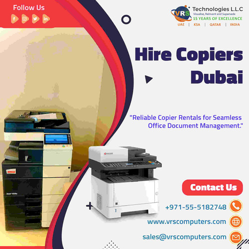 VRS Technologies LLC provides top-quality copier rental services in Dubai to help businesses run efficiently. We offer short-term and long-term rental plans with maintenance support for a hassle-free experience. For Hire Copier Dubai services, Call us now at 0555182748.

Visit: https://www.vrscomputers.com/computer-rentals/printer-rentals-in-dubai/