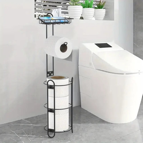 Freestanding 1pc Modern Metal Toilet Paper Holder with Stand.jpg