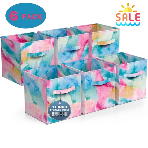 Set of 6 Colorful Cube Storage Bins Foldable Collapsible Storage Box.jpg