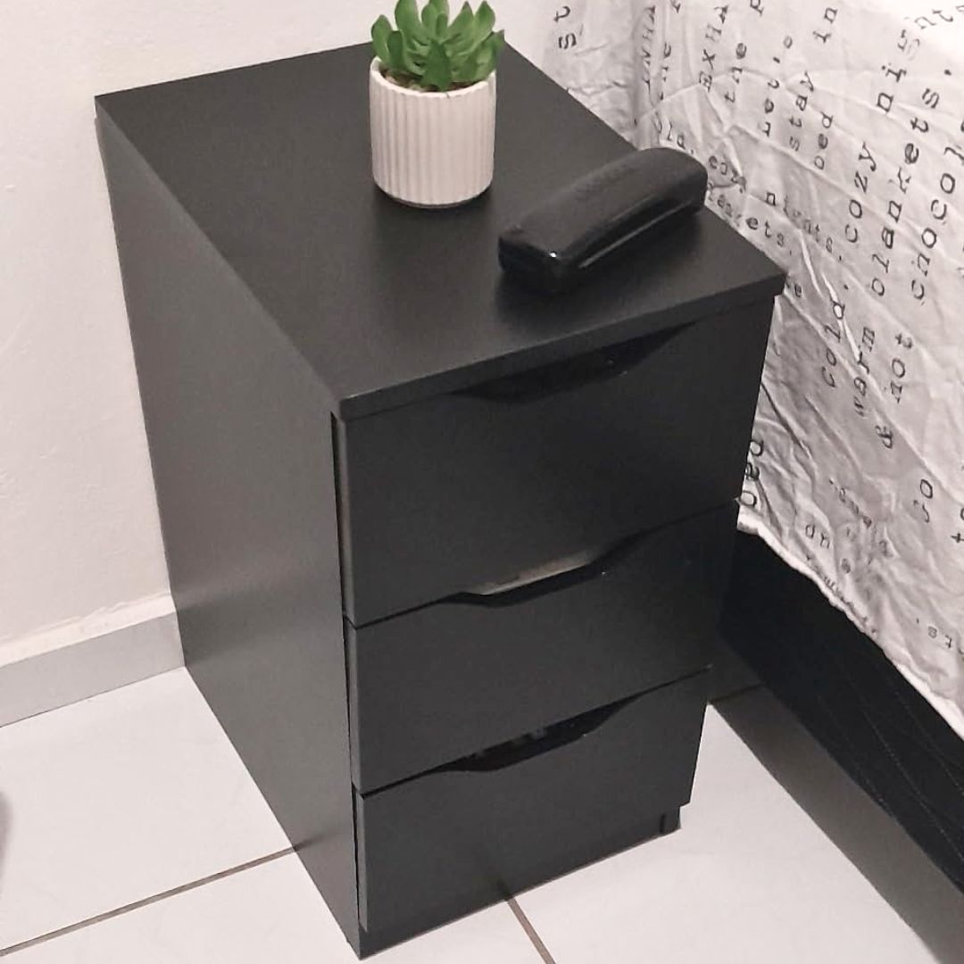 GAVETEIRO MULTIUSO COM 3 GAVETAS PRETO