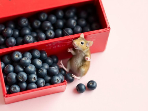 www.naked-ai.art - A red box of blue berries with a rat dancing inside.jpg