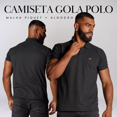 Camisa Gola Polo Masculina Pique Premium Algodão Confortável.jpg