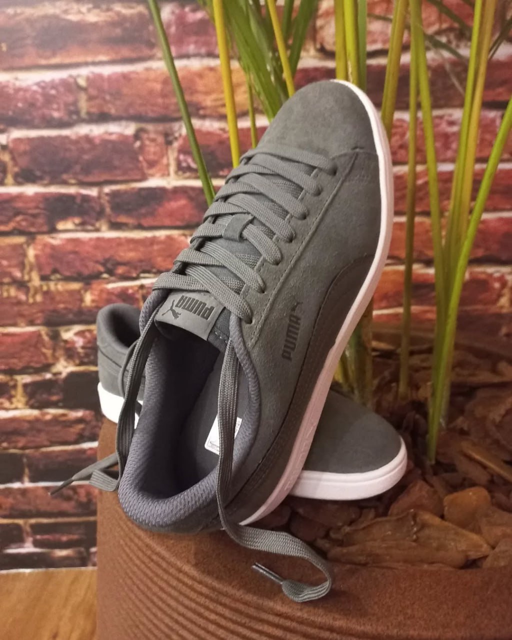 Tênis Puma Smash V2 Masculino – Chumbo+Branco