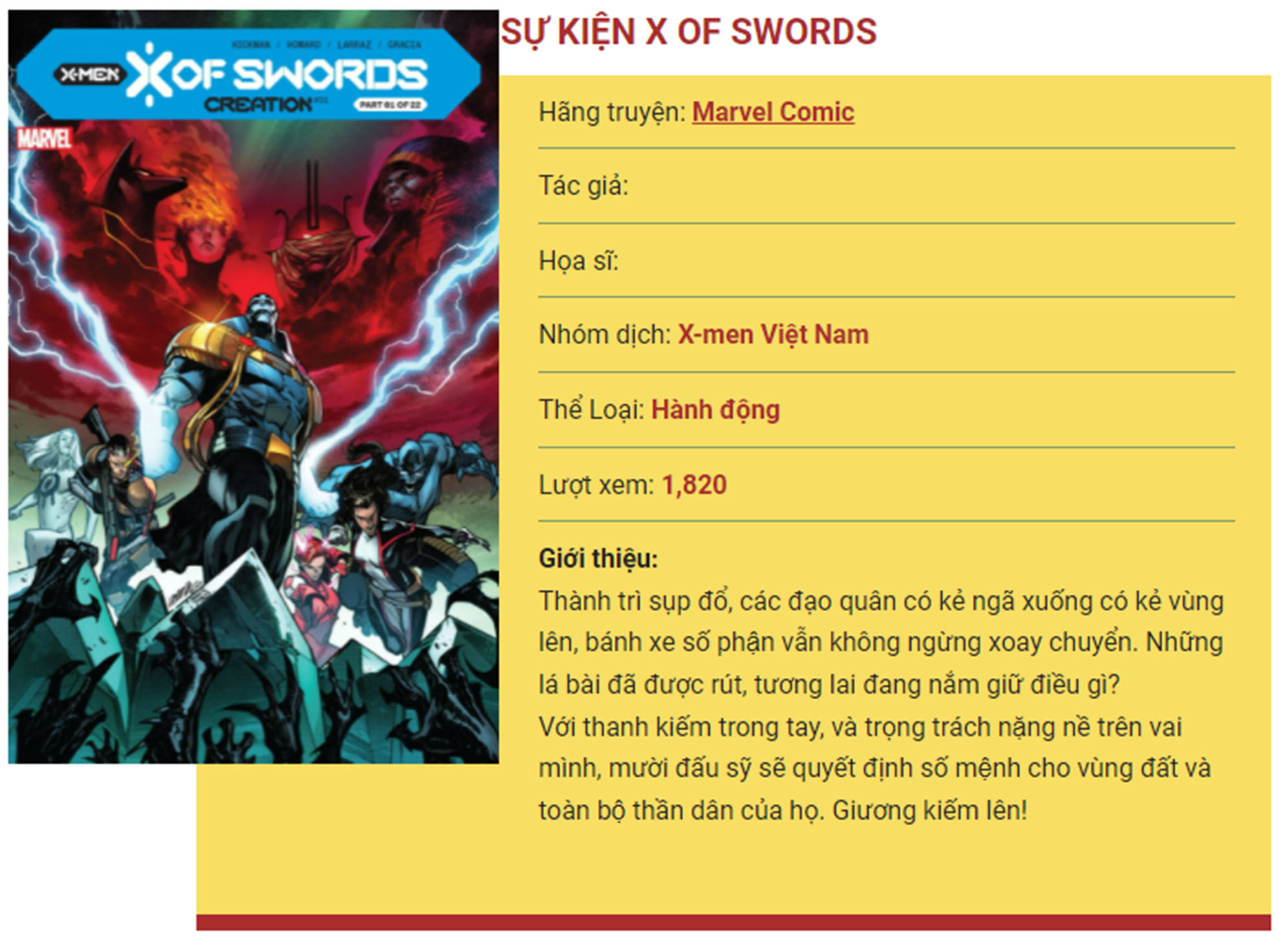 Đọc Đọc SỰ KIỆN X OF SWORDS Truyện Tranh Online 2025 - 14...
