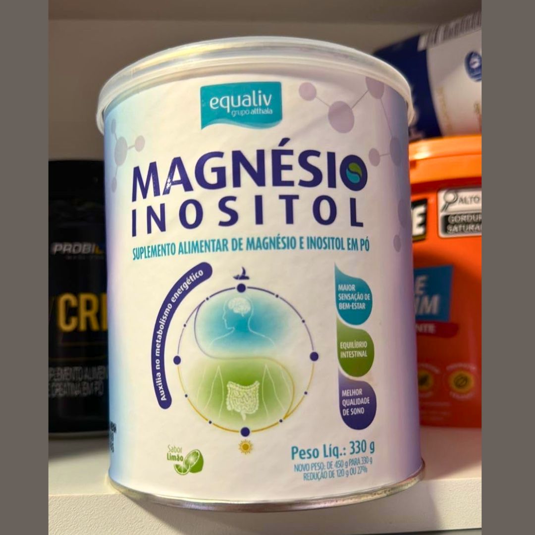 EQUALIV Magnésio Inositol – Suplemento Alimentar em Pó – Auxilia no Metabolismo Energético, Equilíbrio Intestinal, Qualidade do Sono, Sensação de Bem-Estar – Lata 330g EQUALIV Magnésio Inositol – Suplemento Alimentar em Pó – Auxilia no Metabolismo Energético, Equilíbrio Intestinal, Qualidade do Sono, Sensação de Bem-Estar – Lata 330g