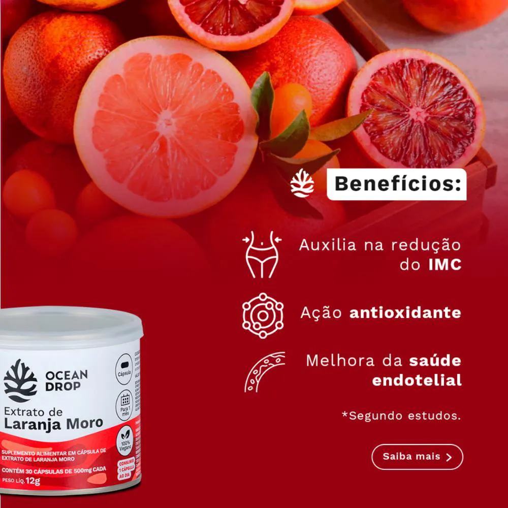 Extrato de Laranja Moro Ocean Drop 500mg 30 cápsulas