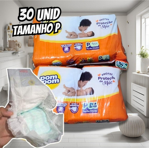 Fralda Pom Pom Protek Proteção de Mãe Jumbo P 30 Unidades.jpg