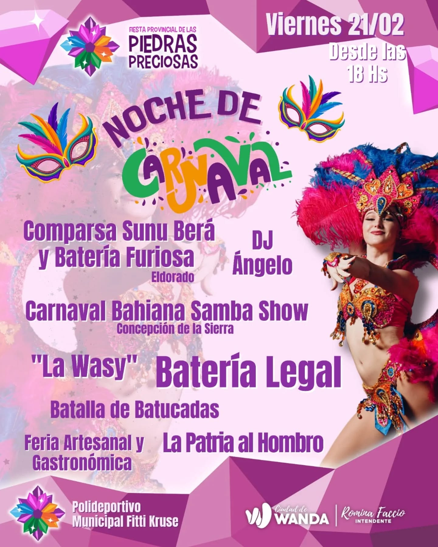 Wanda se prepara para la Fiesta de las Piedras Preciosas y el Carnaval