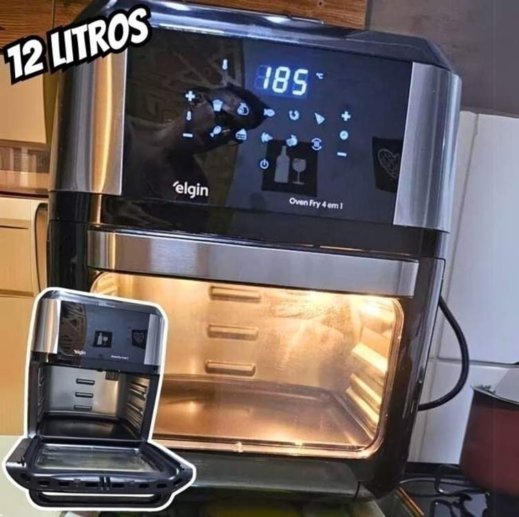 Fritadeira Eletrica Airfryer Elgin Oven Fry 4 Em 1 12L 1800W