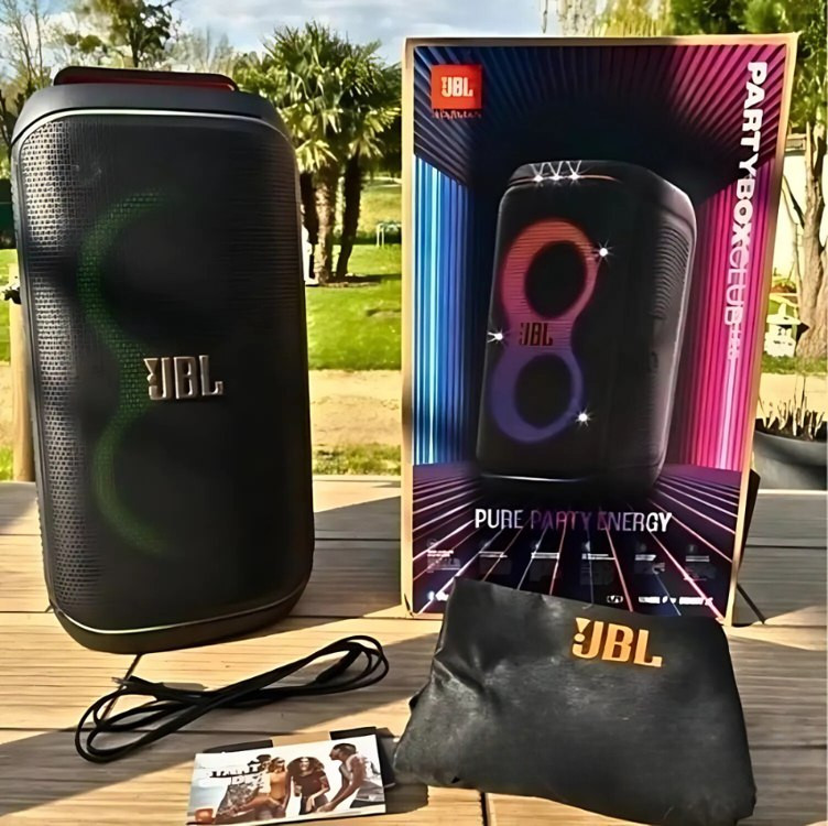 Alto-falante de som profissional portátil Bluetooth Waterproof Jbl Partybox Club 120 160 w reprodução de energia 12 horas efeito de luz LED