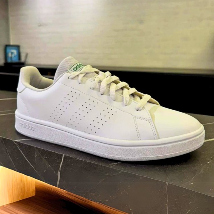 Tênis Adidas Advantage Base 2.0 Masculino – Branco+Verde