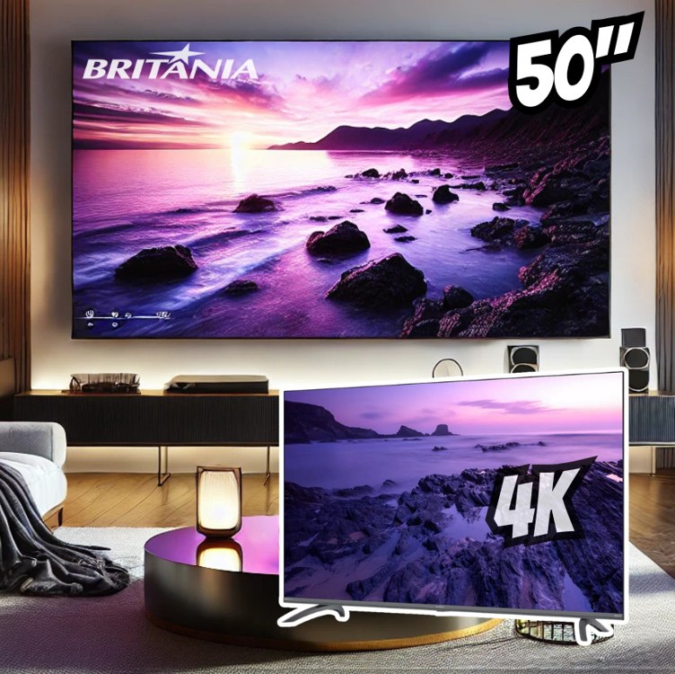 Smart Tv 50 Britânia Btv50va4regb Roku Tv Led Dolby Audio